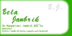 bela jambrik business card